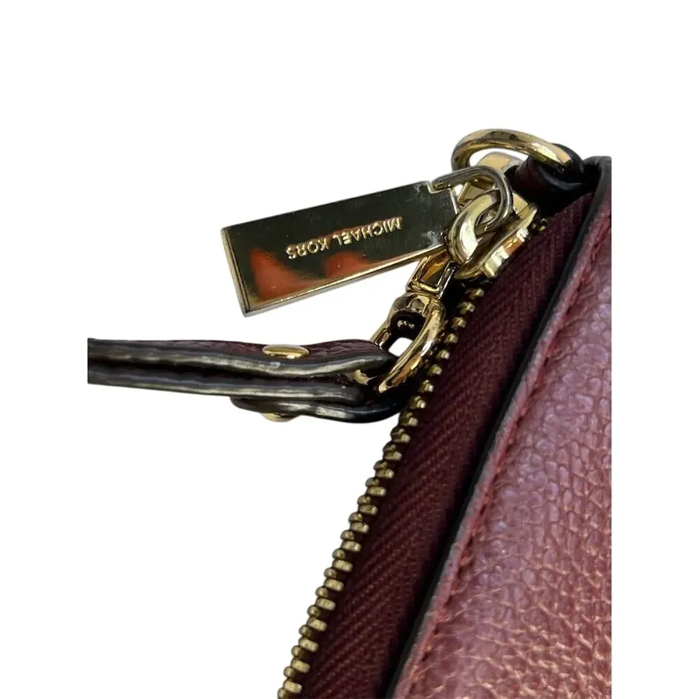 Michael Kors Brown Leather Wristlet Jet Set Travel Wallet and Credit Card Holder